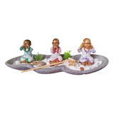 Jardim Zen Japonês Trio De Budas Incensário Yoga Decor 