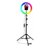 Aro Luz Rgb Color Led Selfie Anillo Celular Tablet Tripode