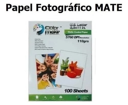 Papel Fotográfico Mate Color Make 110gr A4 (1000 Hojas)