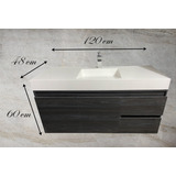 Mueble De Baño Flotante 2 Cajones Lavabo 120cm Tocador Anahu