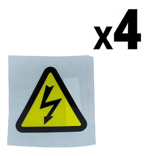 Pack X 4 Etiqueta Autohadesiva 8 X 8 Cm Riesgo Electrico