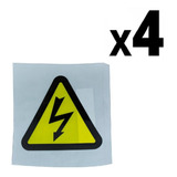 Pack X 4 Etiqueta Autohadesiva 8 X 8 Cm Riesgo Electrico