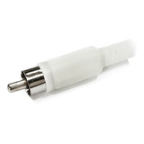 Plug Rca Niquelado  Macho Plástico - Branco - 10 Unidades