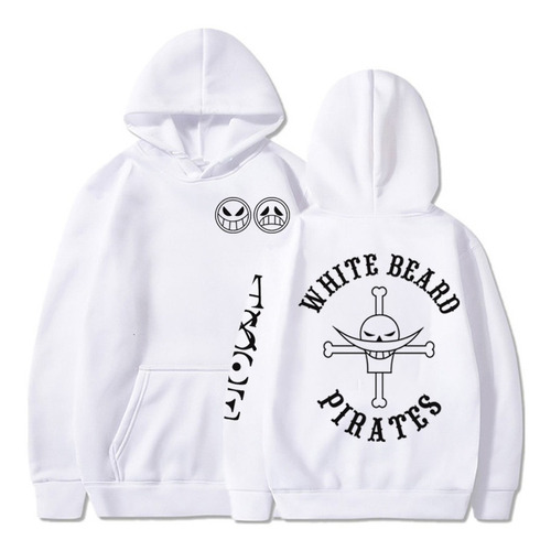 Blusa De Frio Moletom One Piece Pirata Barba Branca Manga