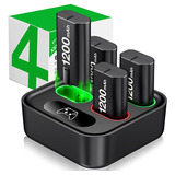 Caragdor Para Xbox Con 4 Baterias X 1200 Mah Usb Recargables