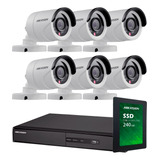 Kit Seguridad Hikvision Full Hd Dvr 8 + Disco 1tb Instalado + 6 Camaras Infrarrojas Exterior / Domos Interior + Ip M3k