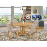 East West Furniture Avab5-oak-04 - Juego De Mesa De Comedor.