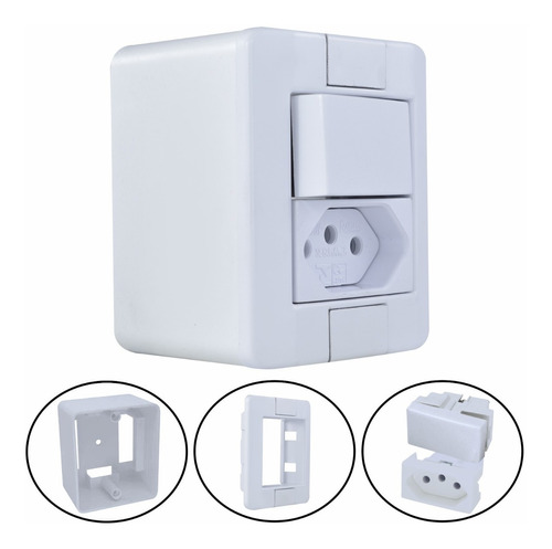 Interruptor Simples + Tomada 10a Sistema X Modular Radial