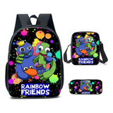 Set De 3 Mochilas Escolares De Primaria Rainbow Friend