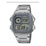 Reloj Casio Modelo Ae-1200 Metal Marco Gris