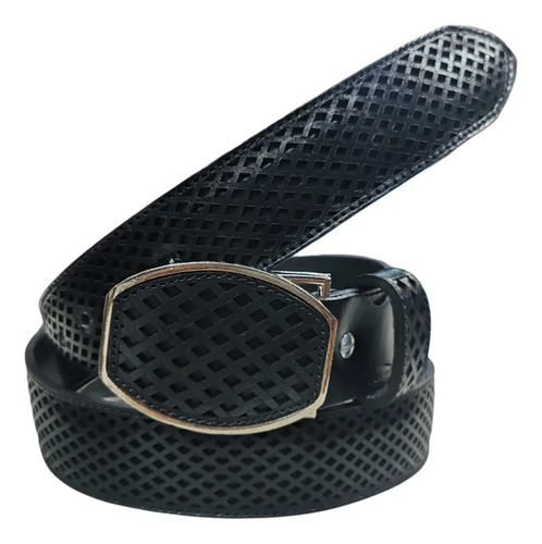 Cinturon Vaquero Petatillo Perforado Hebilla Cuadra Laser