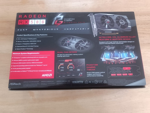 Placa De Video Amd Asrock  Rx 580 Pg D Radeon Rx580 8g