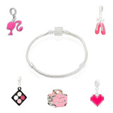 Pulseira Barbie Personalizada Com 5 Berloques Especiais