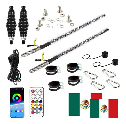 Antenas Led Para Rzr 2pcs Impermeable Rgb 4tf Con Remoto