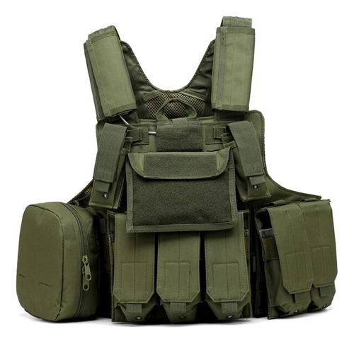 Chaleco Táctico Molle Ciras Para Airsoft Paintball Verde 