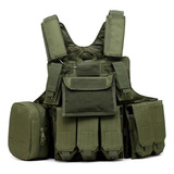 Chaleco Táctico Molle Ciras Para Airsoft Paintball Verde 