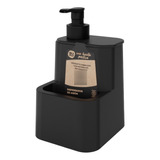 Dispenser Detergente Organizador Cocina Porta Esponja Jabon Color Negro