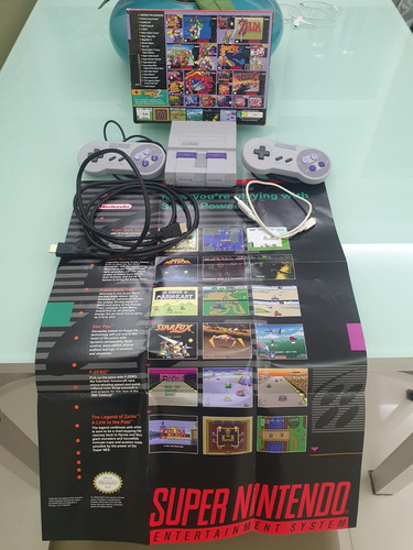 Nintendo Super Nes Classic Edition -  Original - Completo Com 21 Jogos