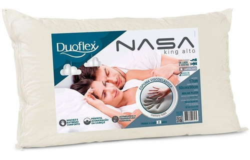 Almohada Viscoelástica Nasa King Size Alto 17 Cm