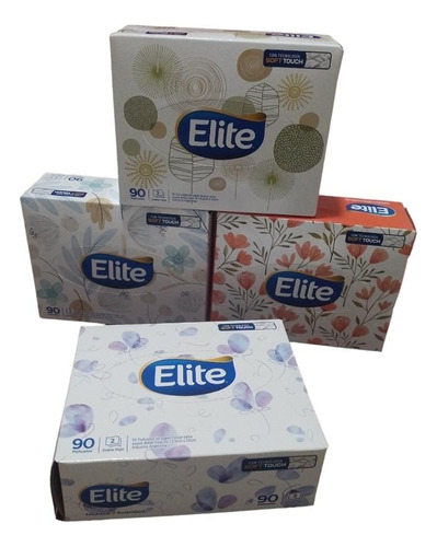 Pañuelos Descartables Elite 90 Unid Papel Tissue D.h X4cajas
