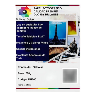 Papel Fotográfico Glossy Brillante Tabloide 260gr 500 Hojas Color Blanco | MercadoLibre