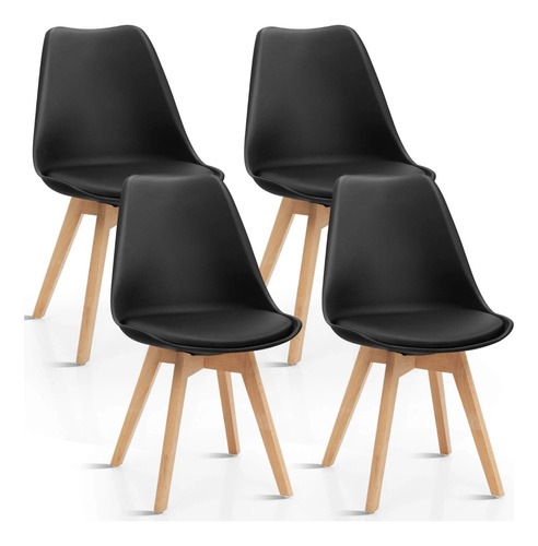 Pack 4 Sillas Eames Acolchadas Blancas