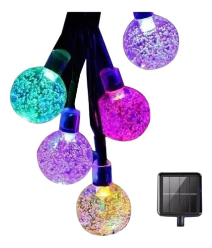 Luces Led Bolitas Guirnalda Multicolor Cálida Solar Navidad