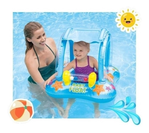 Flotador Inflable Kiddie P/pileta/bebés 81x66cm Intex 