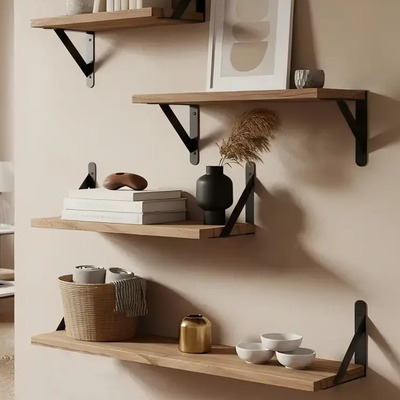 4 Repisas Flotante Madera Minimalista Muebles Hogar Decorar Color Marrón | MercadoLibre