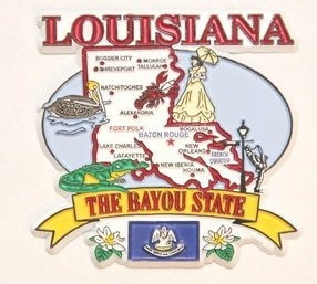 Elementos Del Estado De Louisiana Mapa Nevera Imán De Colecc