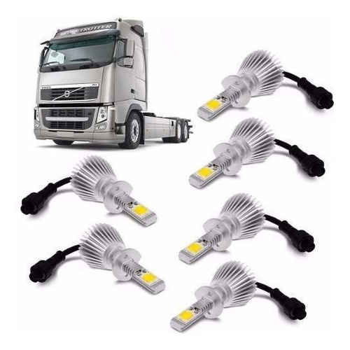 Kit Super Led Volvo Fh460 2012 2013 2014 Farol E Milha 6000k