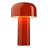 Lámpara Velador Led Recargable Usb Táctil Dimmer 21cm Hongo Color Rojo Color De La Estructura Rojo