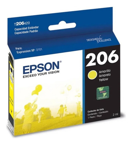 Cartucho Epson 206 T206 Color Xp 2101 Original