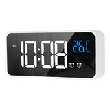 Reloj Despertador Digital Con Espejo Led, Dos Juegos Recarga