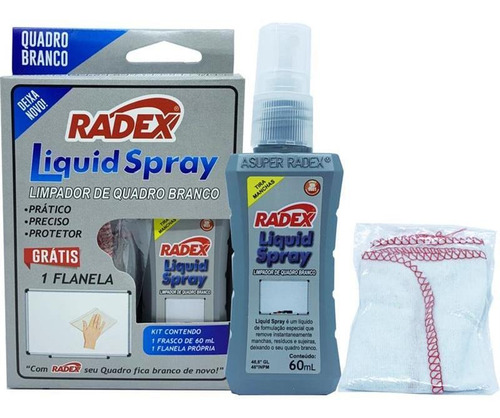 Produto Para Limpeza Quadro Branco Spray 60ml. Radex