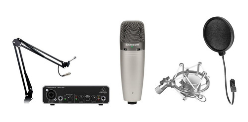 Combo Behringer Umc 22 Samson C03 Soporte Araña