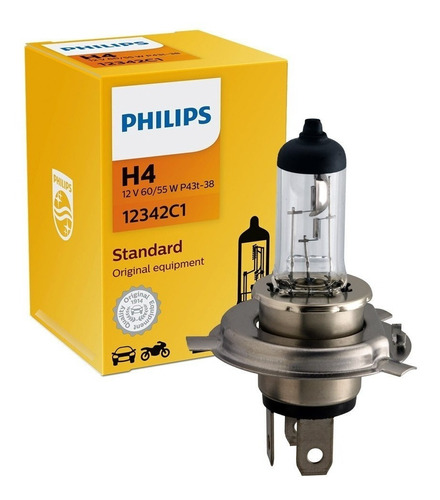 Lampara Philips H4 12v 60/55w (p43t) Standard 