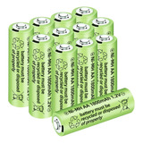 12 Baterías Recargables Aa Ni-mh De 1.2 V 1800 Mah Para Micr