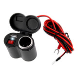 Tomada 12v Usb 5v Moto Carregador Cel Isqueiro Prova De Agua