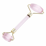 Rodillo De Metal Cuarzo Rosa Belleza Facial Masaje Jade