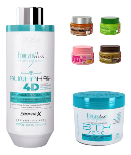 Progressiva Alinha Hair 4d Forever Liss +redutor Zero