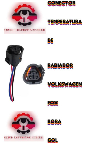 Conector Temperatura Radiador  Volkswagen Fox Bora Gol Foto 2