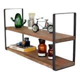 Alacena Industrial Colgante Madera Hierro Cocina 2 Estantes