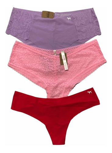 Panties Pink Mujer Talla L 3 Pzas