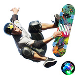 Patineta Skateboard Luces Profesional Grande Adultos Regalos