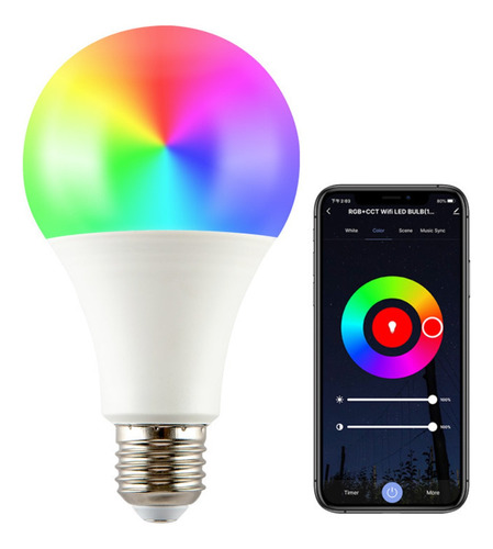 Foco Led Inteligente, Con Wifi, Luces De Colores Bluetooth