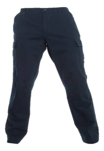 Pantalon Cargo Gabardina Azul Marino Y Negro