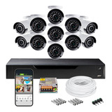 Kit 11 Câmera Segurança Fullhd Dvr 16 Canais Acesso Remoto