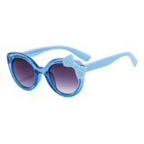 Óculos De Sol Infantil Brilho Glitter Menina Gato De Laço Cor Azul