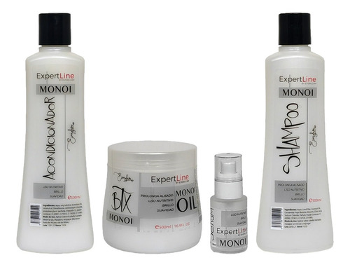Kit Shampoo+acondicionador+crema+serum Capilar Monoi Evergla